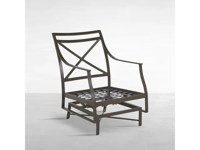 Monaco Wrought Aluminum Outdoor Spring Lounge Chair
