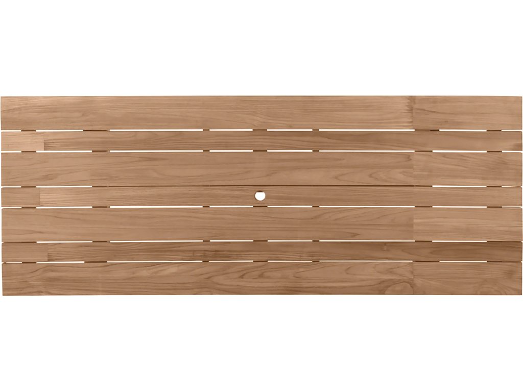 Paige Teak Rectangle Outdoor Slatted Top Table 104 in. W x 30. 25 in. H - image 2