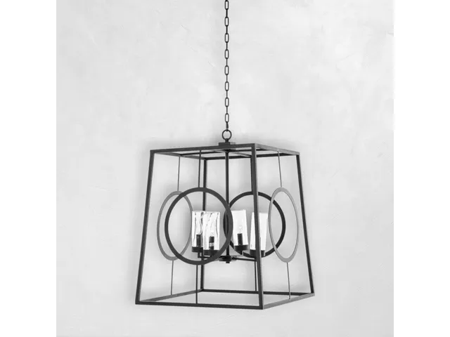 Omar Outdoor Chandelier - Stainless Steel/Black