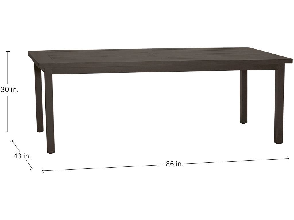 Club Aluminum Rectangle Outdoor Slatted Table - image 1