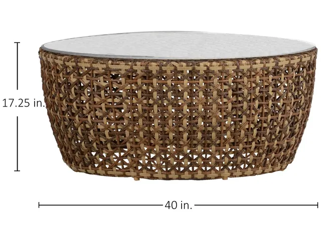 Largo Wicker 40 In. Round Outdoor Pedestal Coffee Table - Alternative View