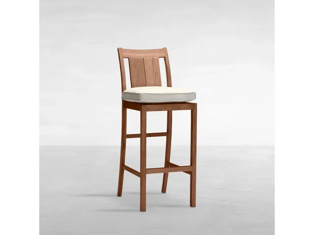 Croquet Teak Outdoor Bar Stool 30 in.