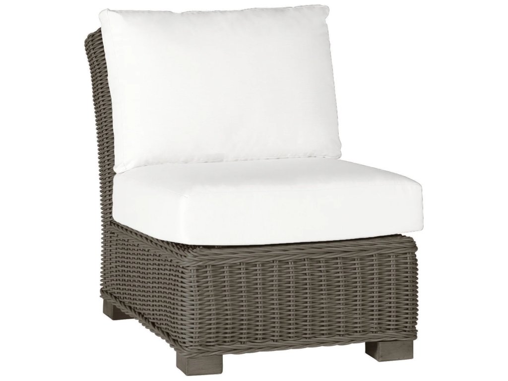 Rustic Woven N-Dura Resin Wicker Outdoor Sectional Slipper Chair - image 3