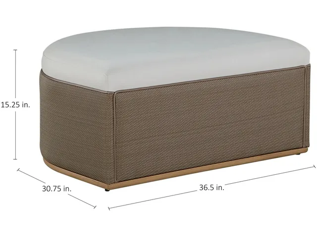 Tahoe Natural Weave Marine Grade Vinyl Ottoman - Alternative View