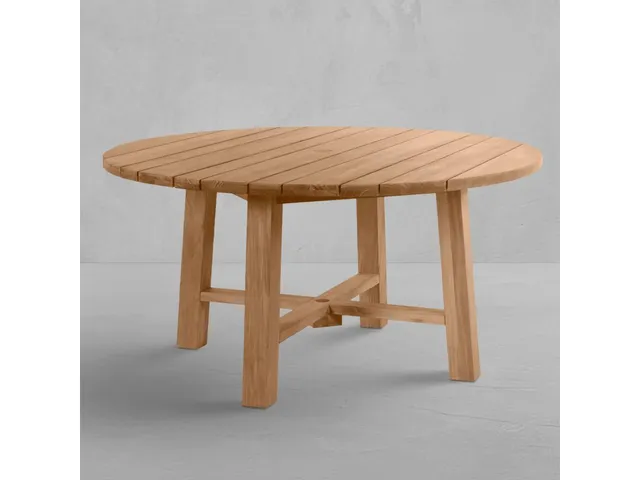 Paige Teak Round Outdoor Table 60 in. W x 30. 25 in. H