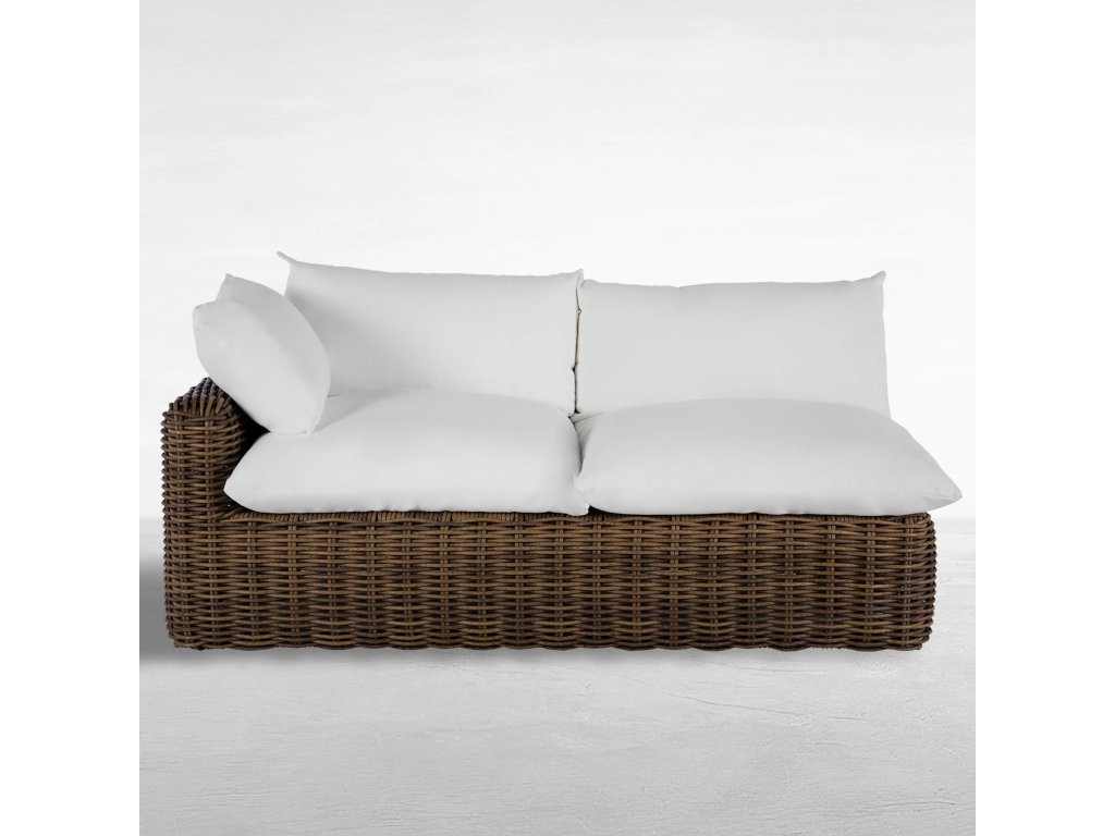 Montecito N-Dura Resin Wicker Outdoor Left Arm Facing Loveseat Sectional - main image