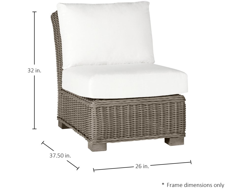 Rustic Woven N-Dura Resin Wicker Outdoor Sectional Slipper Chair - image 1