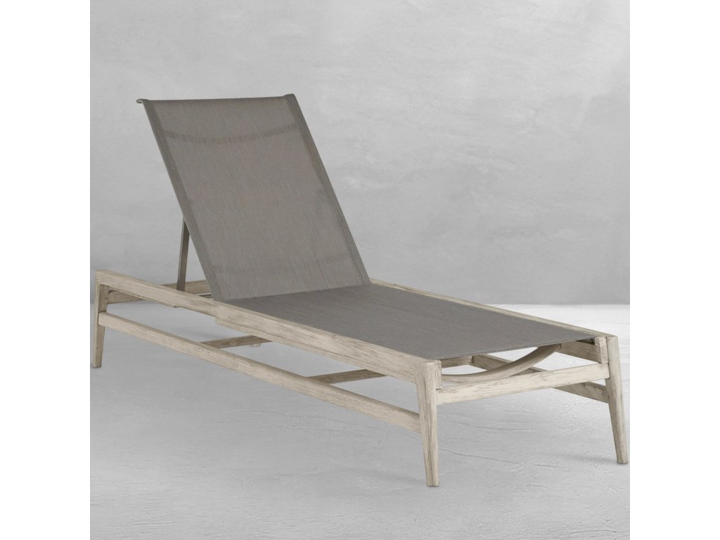 Coast Teak Sling Outdoor Chaise Lounge - main image