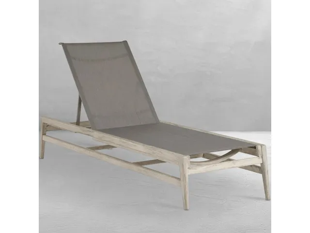 Coast Teak Sling Outdoor Chaise Lounge