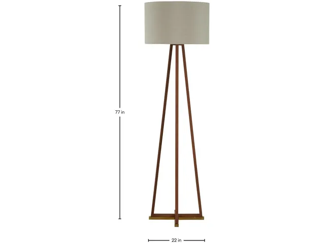 Jayda Wood Teak Floor Lamp 77 in. H Geometric Frame - Alternative View