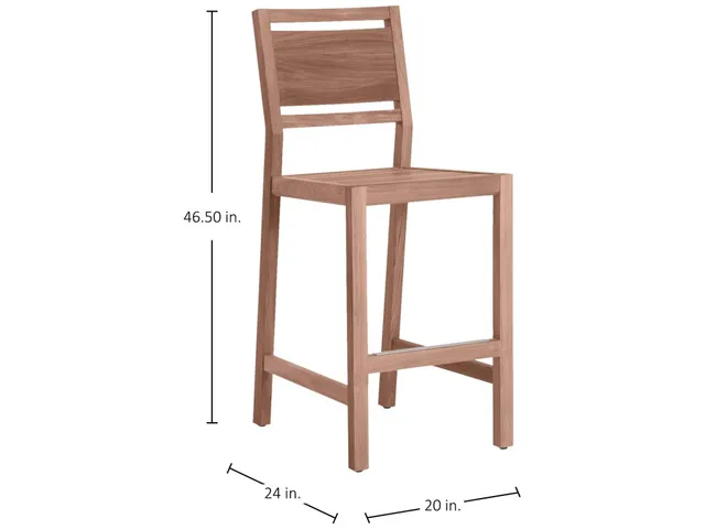 Avondale Teak Outdoor Bar Stool - Alternative View