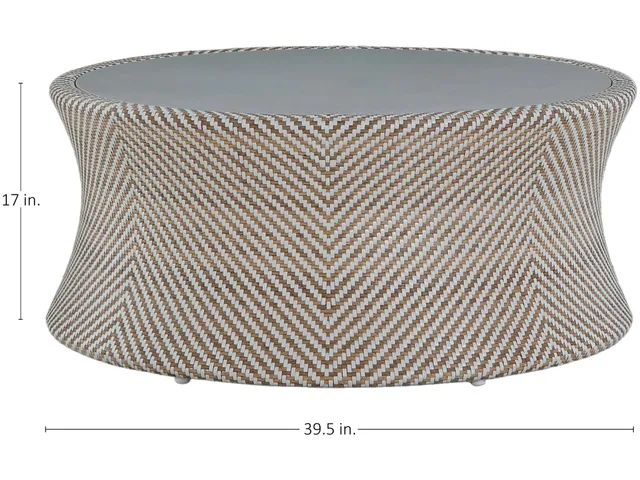 Bari N-Dura Resin Wicker Outdoor Round Coffee Table - Alternative View
