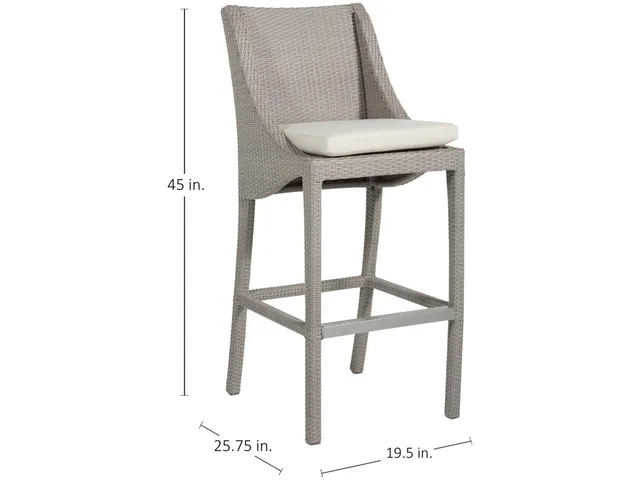 Athena Woven N-Dura Resin Wicker Outdoor Bar Stool - Alternative View