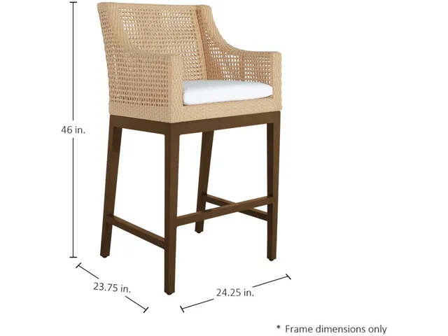 Peninsula N-Dura Resin Wicker Outdoor Bar Stool 46 in. - Alternative View