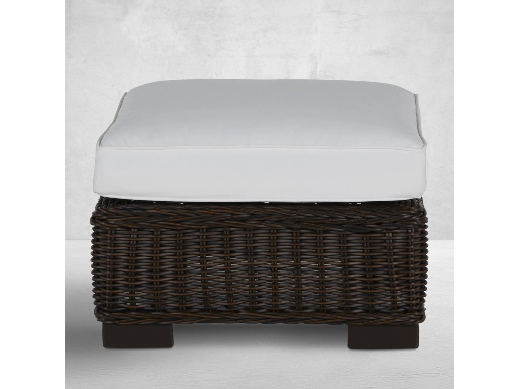 Rustic N-Dura Resin Wicker Outdoor Woven Ottoman - main image