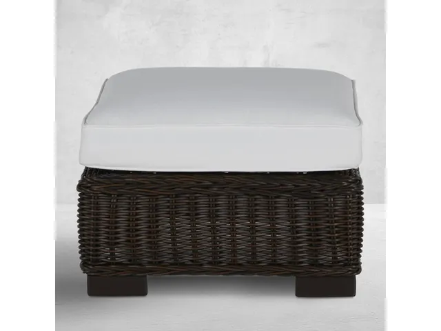 Rustic N-Dura Resin Wicker Outdoor Woven Ottoman