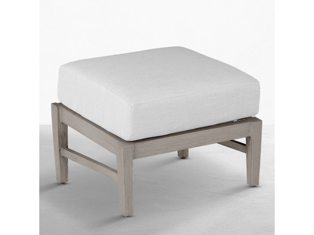 Croquet Wrought Aluminum Outdoor Ottoman - main image