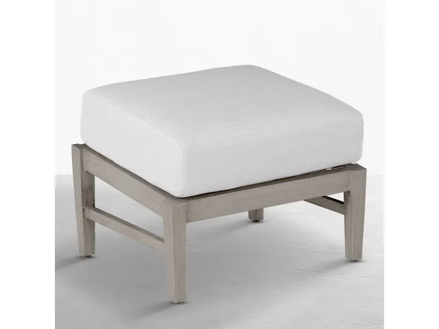 Croquet Wrought Aluminum Outdoor Ottoman