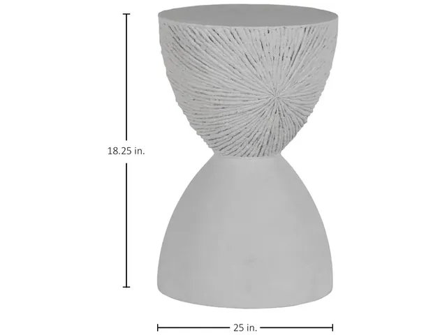 Darley Cast Stone Round Outdoor Pedestal Side Table - Alternative View