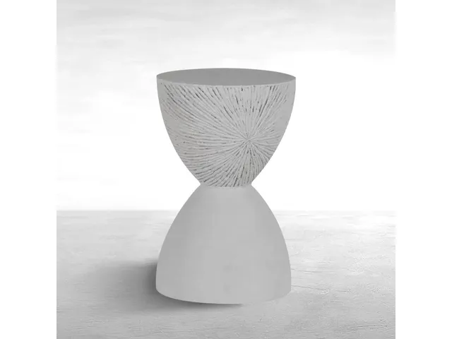 Darley Cast Stone Round Outdoor Pedestal Side Table