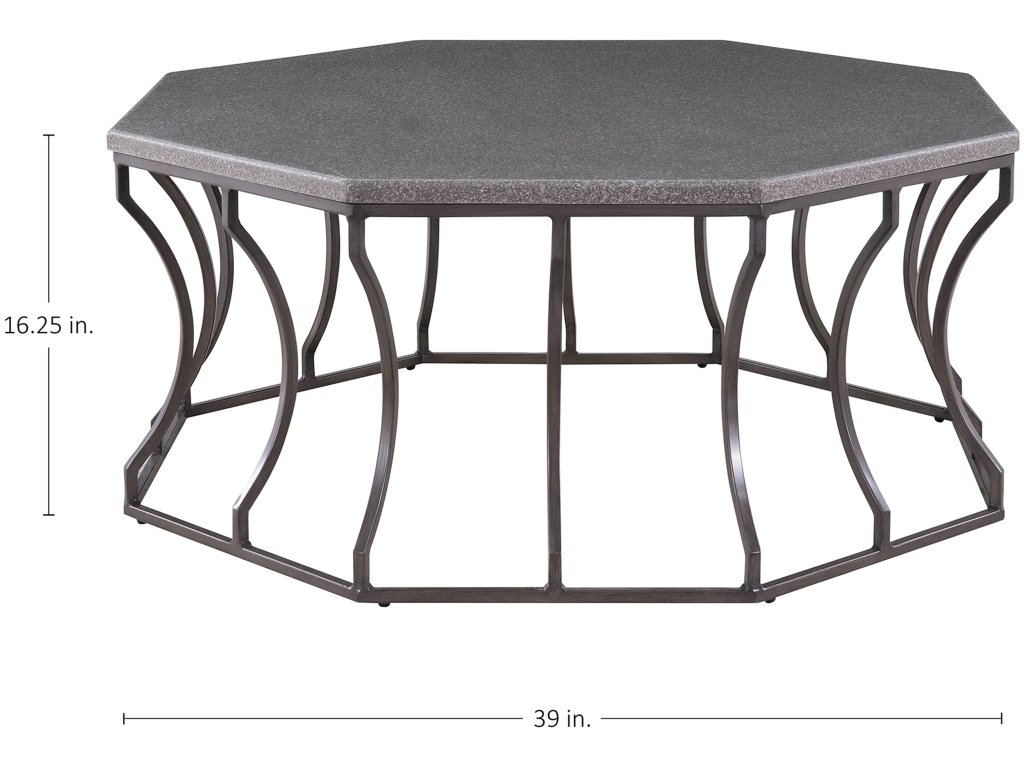 Audrey Wrought Iron Octagonal Outdoor Coffee Table 39 in. W x 16. 25 in. H - image 1