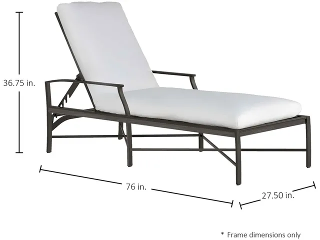 Monaco Wrought Aluminum Outdoor Chaise Lounge - Alternative View