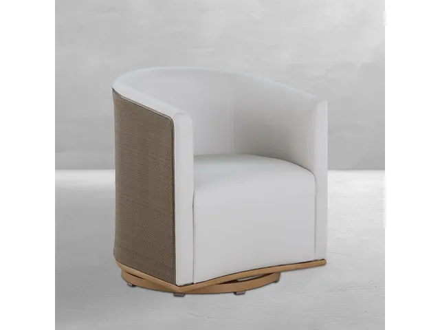Tahoe Natural Weave Marine Grade Vinyl Swivel Arm Chair