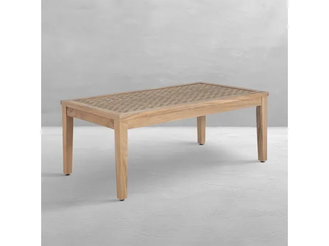 Savannah Teak Rectangle Outdoor Four Leg Coffee Table 41 in. W x 15.5 in. H