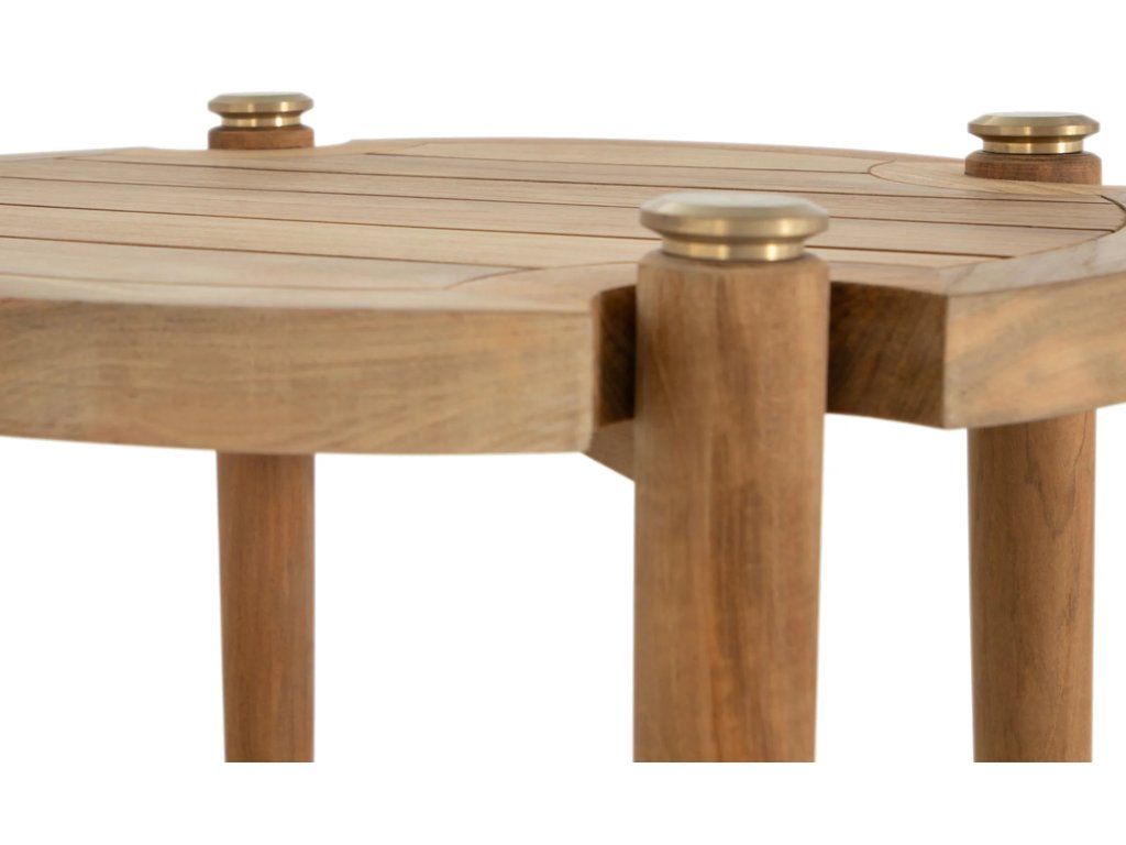 Pacifica Teak Round Outdoor End Table 22 in. W x 22.75 in. H - image 4