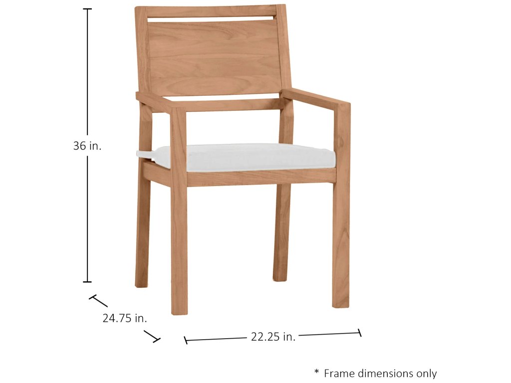 Avondale Teak Outdoor Slatted Back Arm Chair - image 1