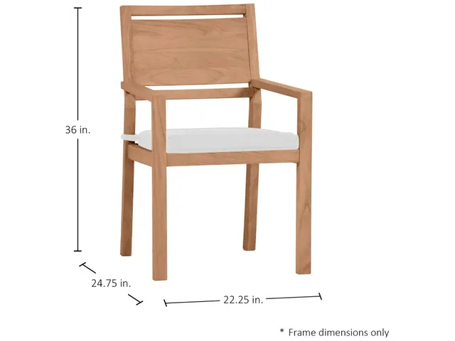 Avondale Teak Outdoor Slatted Back Arm Chair - Alternative View