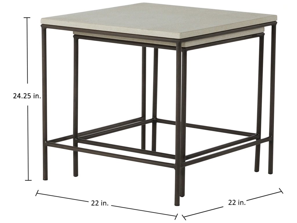 Abby Wrought Iron Square Outdoor Stacking Table 2 2 in. W x 24. 25 in. H - image 1