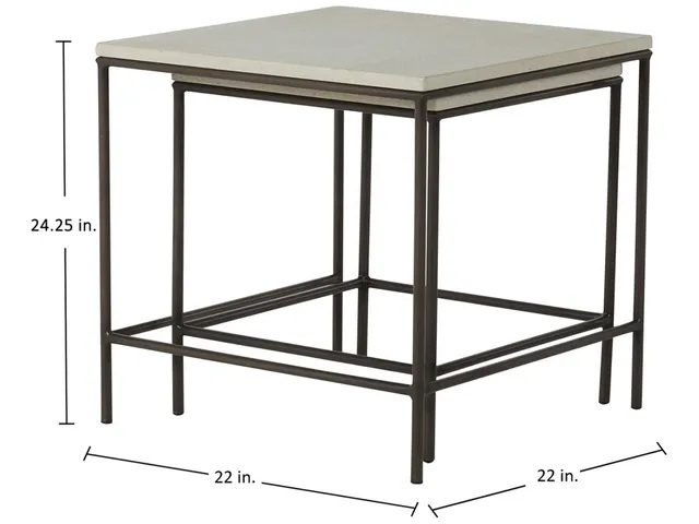 Abby Wrought Iron Square Outdoor Stacking Table 2 2 in. W x 24. 25 in. H - Alternative View