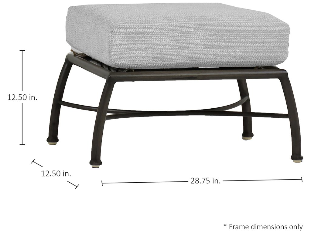 Majorca Wrought Aluminum Outdoor Ottoman - image 1