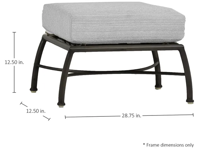 Majorca Wrought Aluminum Outdoor Ottoman - Alternative View