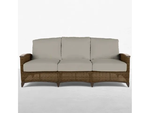 QS Astoria Sofa, Raffia with Linen Dove Cushions
