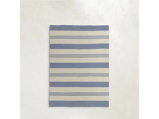 Quad Stripe Chambray Outdoor Area Rug