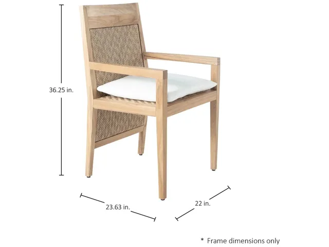 Savannah N-Dura Resin Wicker Outdoor Teak Arm Chair