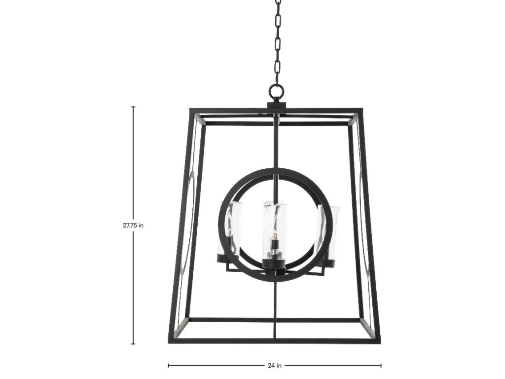 Omar Outdoor Chandelier - Stainless Steel/Black - image 1