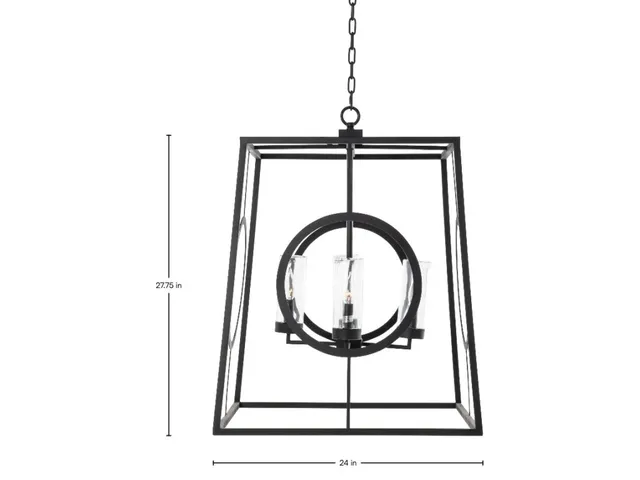 Omar Outdoor Chandelier - Stainless Steel/Black - Alternative View