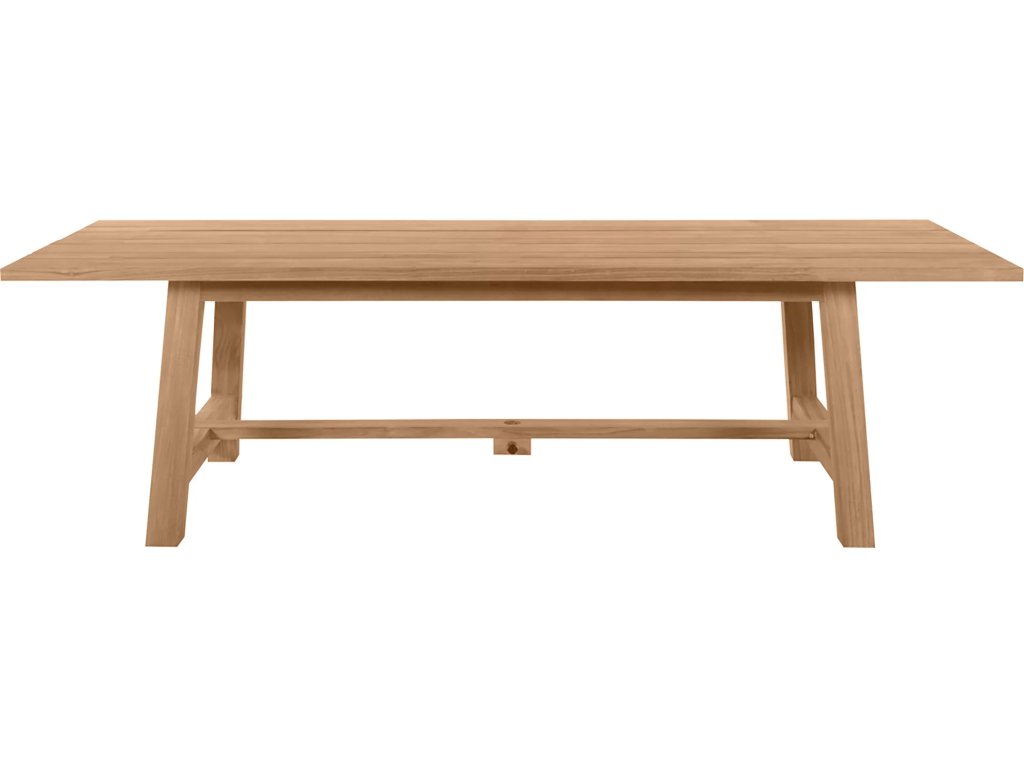 Paige Teak Rectangle Outdoor Slatted Top Table 104 in. W x 30. 25 in. H - image 3