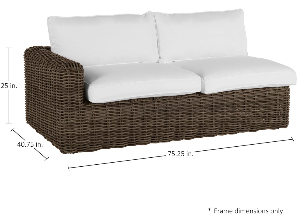 Montecito N-Dura Resin Wicker Outdoor Left Arm Facing Loveseat Sectional - image 1