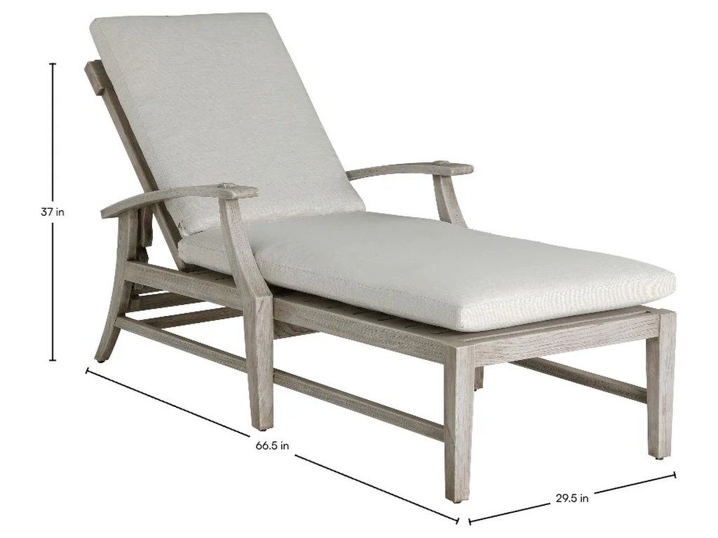 Croquet Teak Outdoor Chaise Lounge - image 1