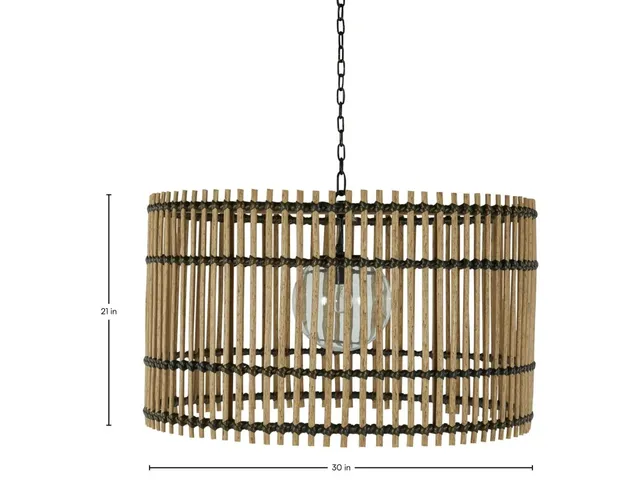 Sherman N-Dura Resin Rattan Drum Chandelier 30 in. D x 21 in. H - Alternative View