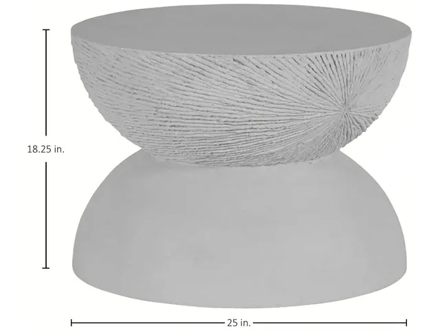 Darley Cast Stone Round Outdoor Pedestal Coffee Table - Alternative View