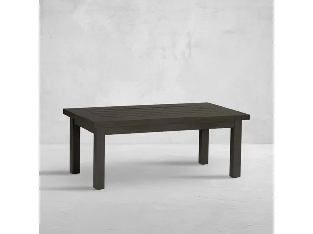 Club Aluminum Rectangle Outdoor Slatted Coffee Table 48 in. W x 21 in. H