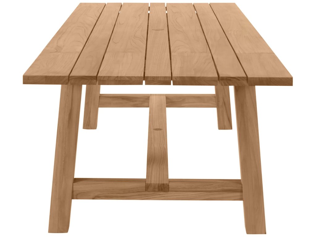 Paige Teak Rectangle Outdoor Slatted Top Table 104 in. W x 30. 25 in. H - image 4