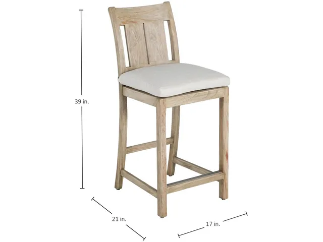 Croquet Teak Outdoor Counter Stool 24 in. - Alternative View