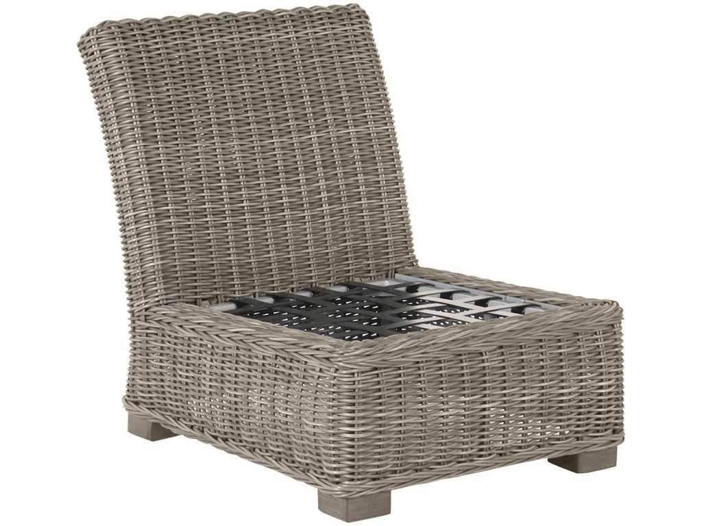 Rustic Woven N-Dura Resin Wicker Outdoor Sectional Slipper Chair - image 2