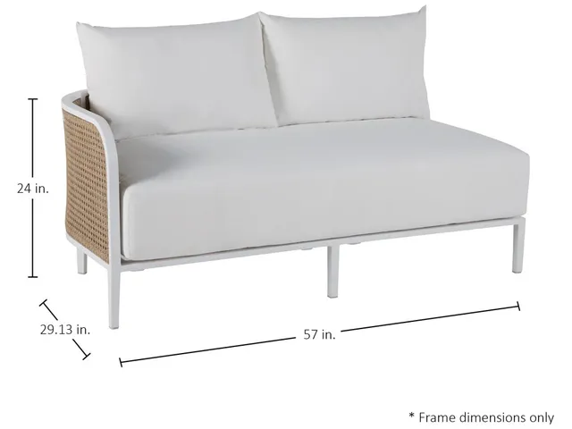 Havana Cane N-Dura Resin Wicker Outdoor Left Arm Facing Sectional - Alternative View